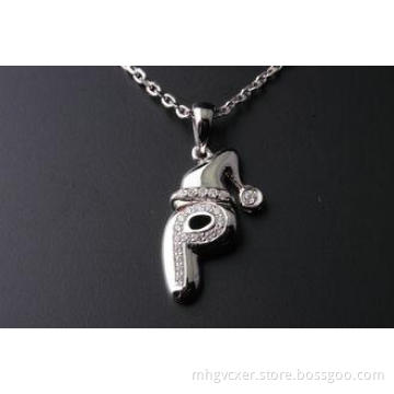 Custmizes Nickel Free 925 Silver CZ Pendant Rhodium plated